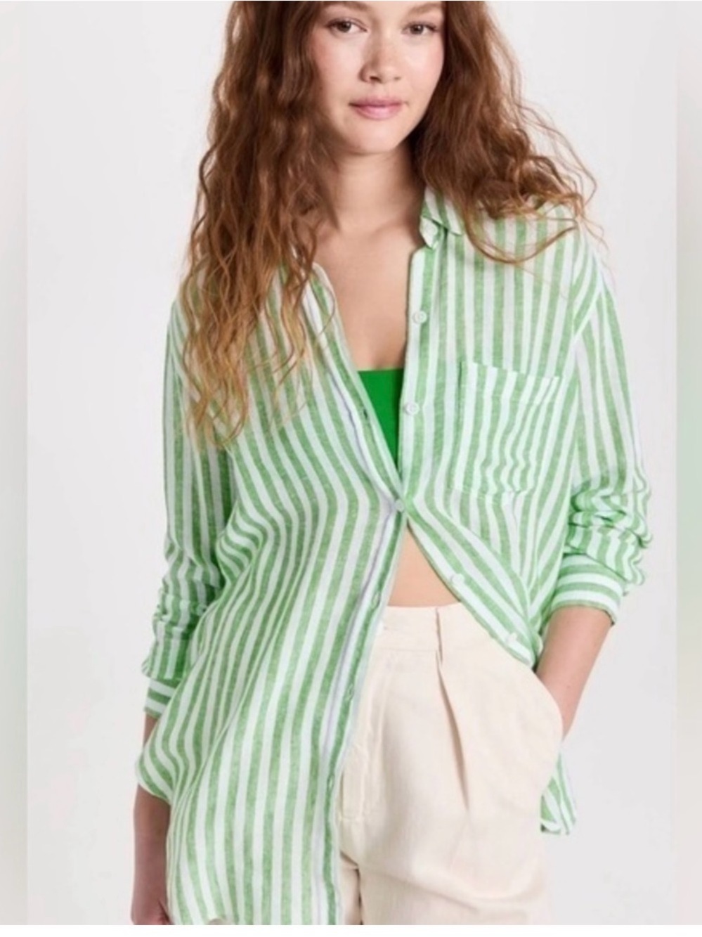 Rails Jaylin Striped Carmen Green Shirt